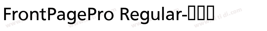 FrontPagePro Regular字体转换